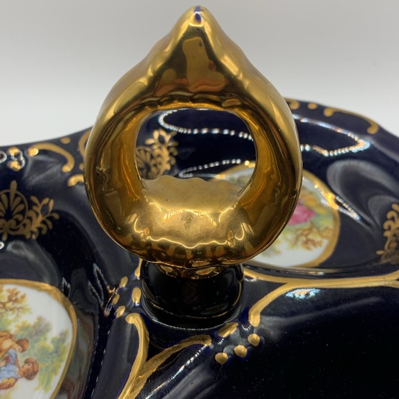 Rare Vintage Conalt Navy/ Gold 3 section Dish - Picture 6 of 8